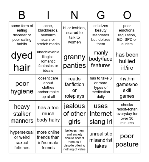FEMBOT Bingo Card