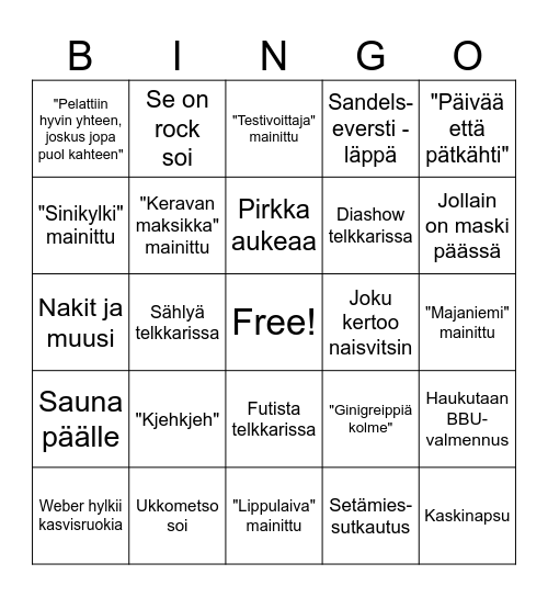 Väiski Bingo Card