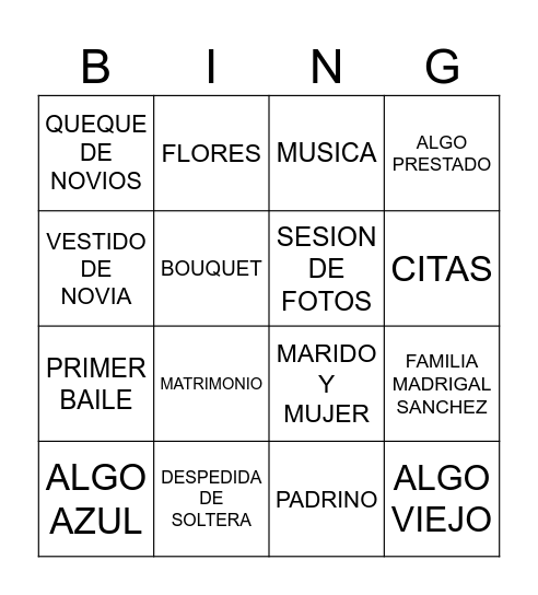 DIEGO Y TATI!!! Bingo Card