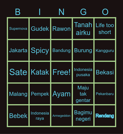 ELDOHYUN Bingo Card