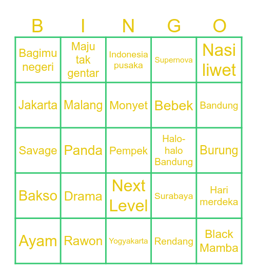 JINNIE 🐭 Bingo Card