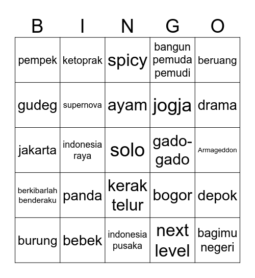 bingonya ichaeryeoug! Bingo Card