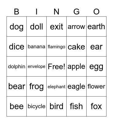 A-F Bingo!! Bingo Card