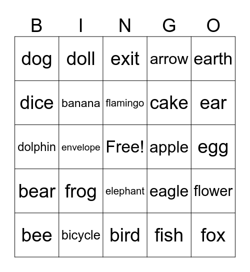 A-F Bingo!! Bingo Card