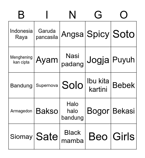 Bingo Hyunjin Bingo Card