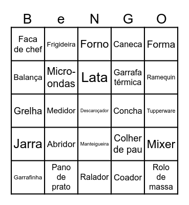 Bingo da Vitória Bingo Card