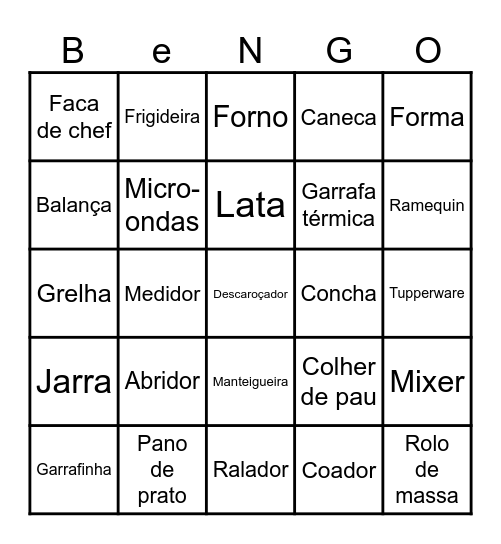 Bingo da Vitória Bingo Card