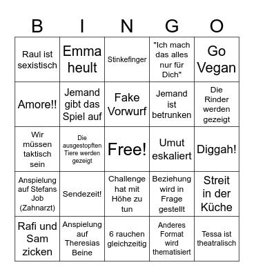 Sommerhaus 2024 Bingo Card