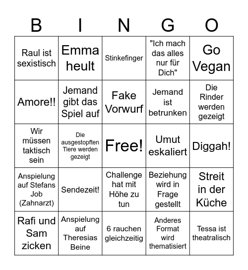 Sommerhaus 2024 Bingo Card