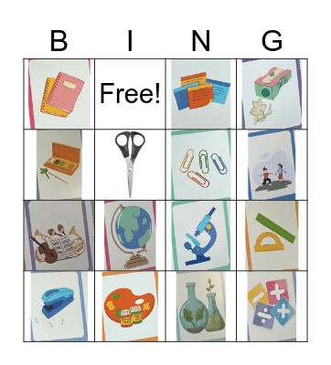 School vocabulary Bingo Card
