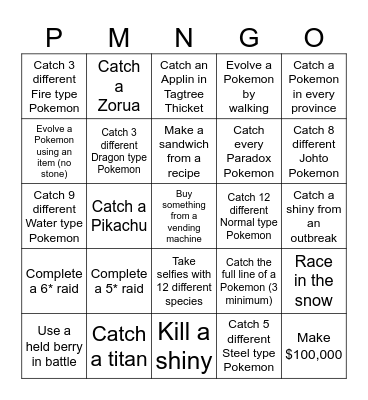 Scarlet/Violet Bingo Card