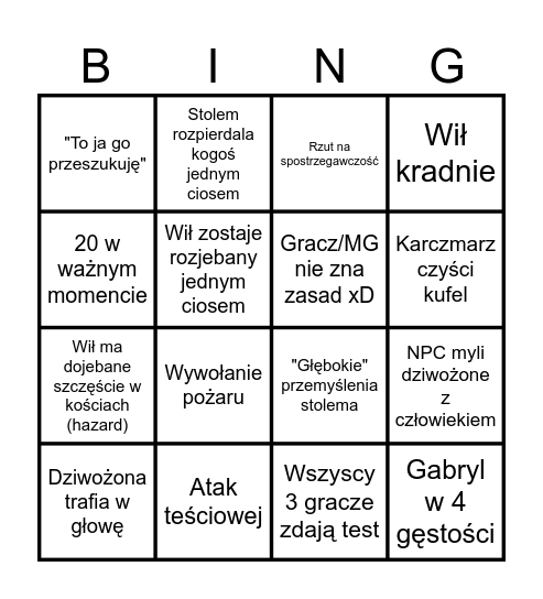 Arkona Bingo Card