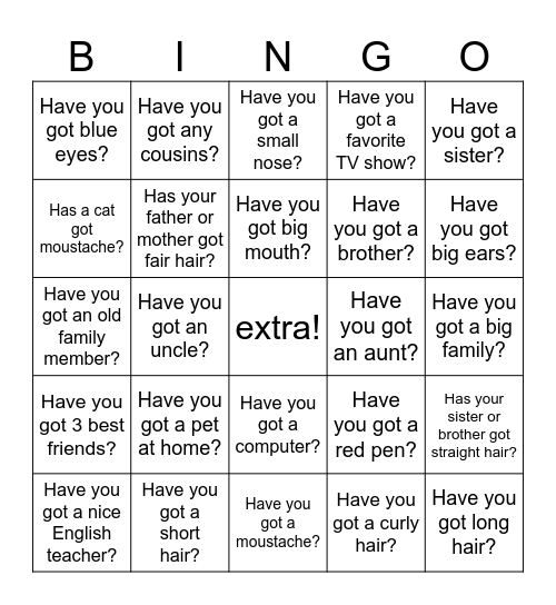 Have Got Bingo Card