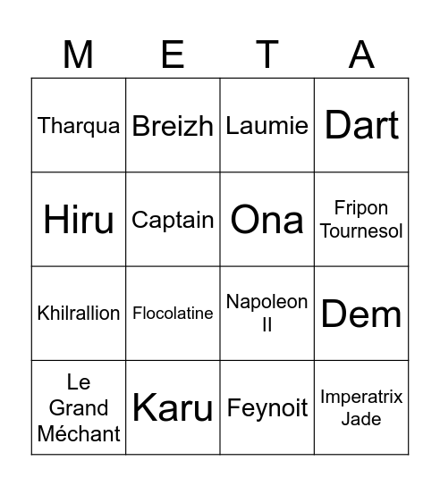 Meta Bingo Card