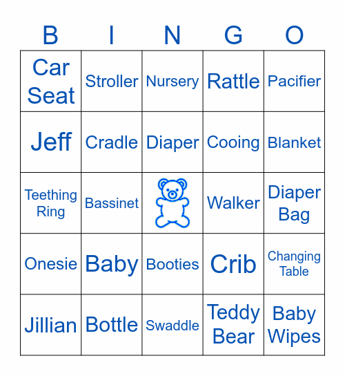 Jillian's Baby Shower! Bingo Card