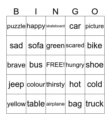 Bingo #1 Bingo Card