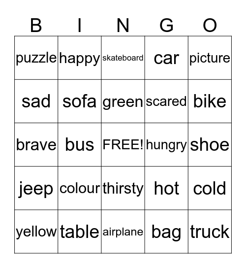 Bingo #1 Bingo Card