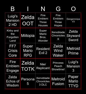 Backlog Bingo Card
