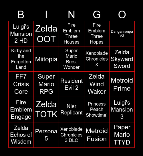 Backlog Bingo Card