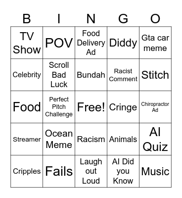 Reels Bingo Card