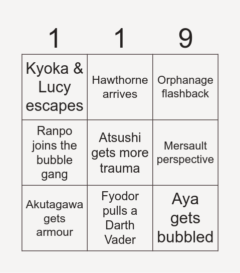 Chapter Bingo Card