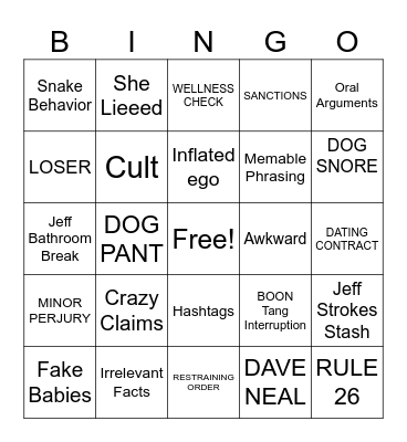 Tonsil Twin Bingo Card