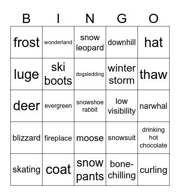 Winter Bingo Card