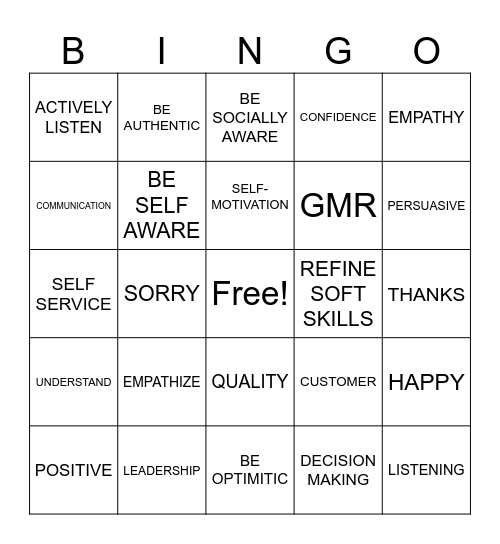 CUSTOMER WEEK Bingo Card