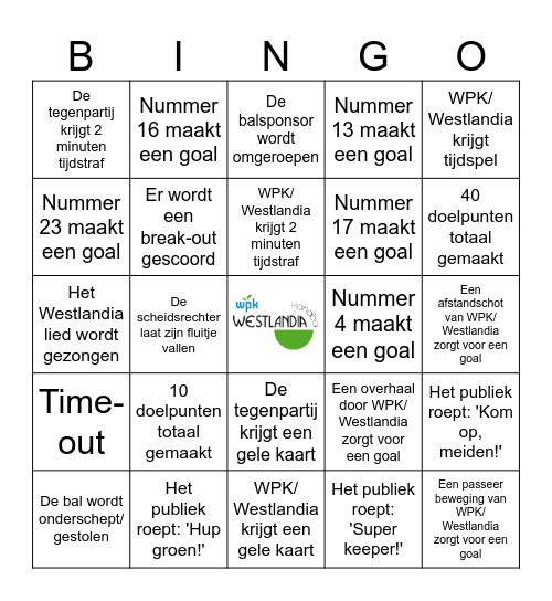 WPK/Westlandia Handbal Bingo! Bingo Card