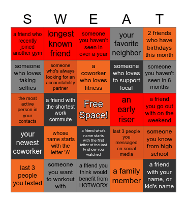 HOTWORX Goodlettsville Bingo Card