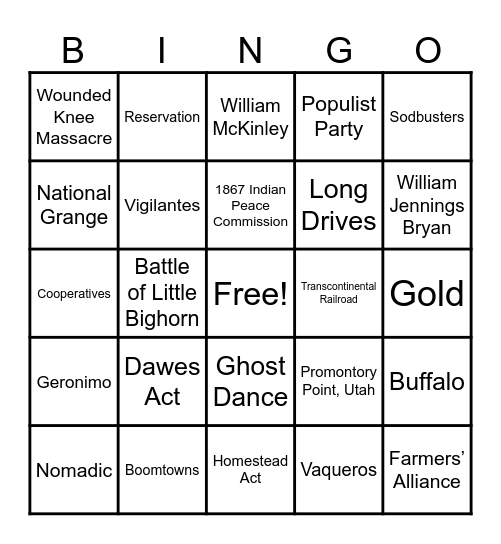 Chapter 2 Bingo Card