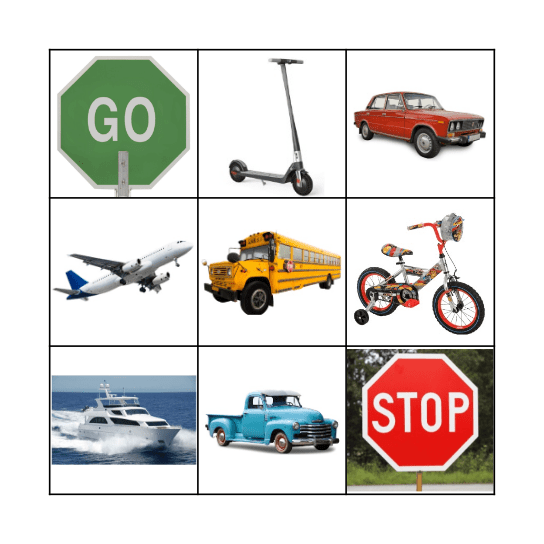 Transportation BINGO Card