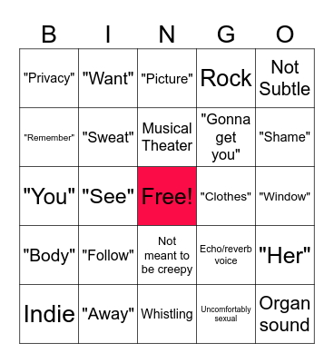 Creepy Songs Bingo! Bingo Card