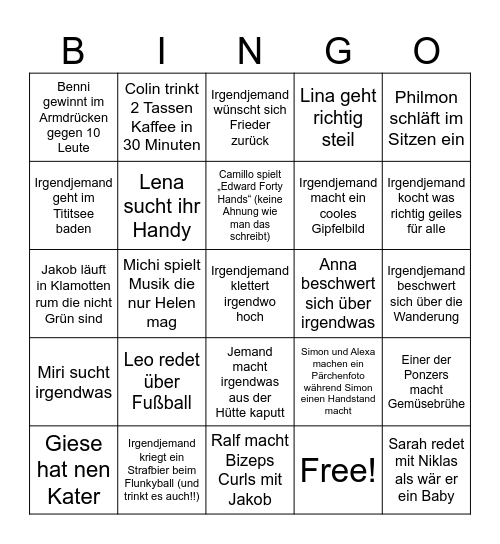 Waldheim Bingo #2 Bingo Card