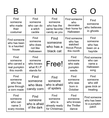 Halloween Bingo! Bingo Card
