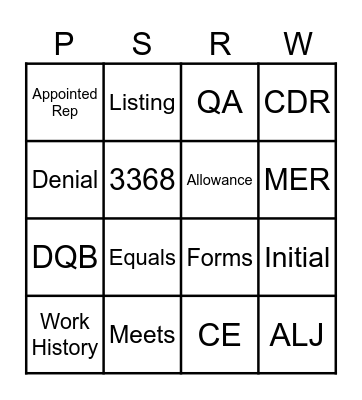 PSRW 2024 DDS Bingo Card