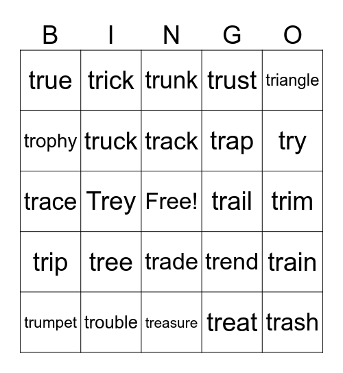 Tr Bingo Card
