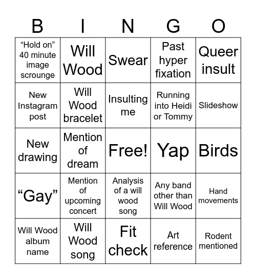 Bird Bingo Card