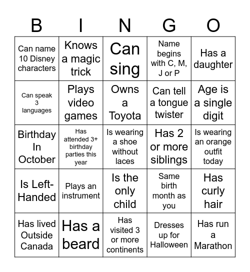 I spoke to a person who / whose Bingo Card