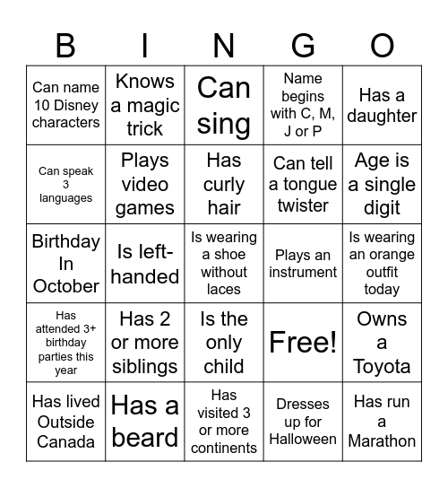 I spoke to a person who / whose Bingo Card