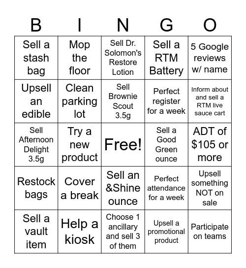 RISE BINGO Card