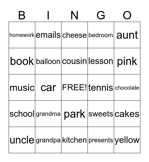 Bingo #3 Bingo Card