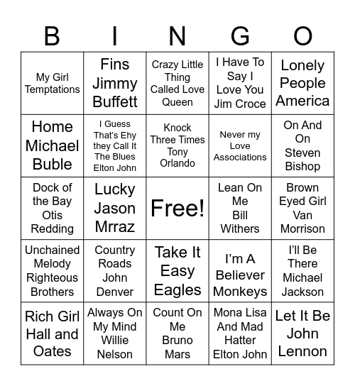 It’s A Man’s World! Bingo Card