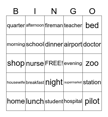 Bingo #4 Bingo Card