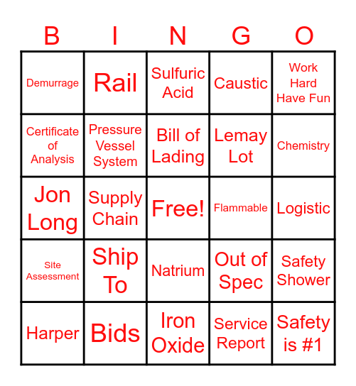PVS BINGO Card
