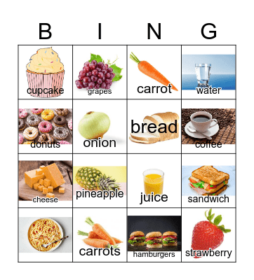 I want some/a/an _______. Bingo Card