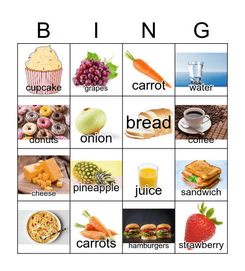 I want some/a/an _______. Bingo Card