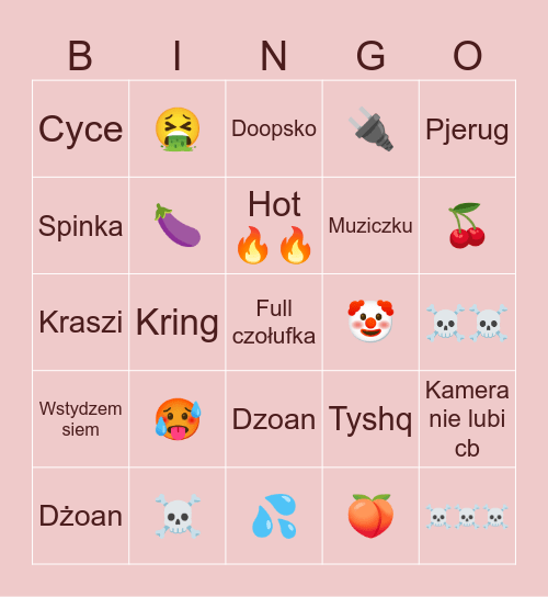 Tap madl tap tap madl Bingo Card