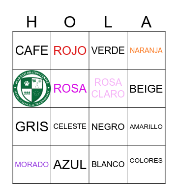 LOS COLORES Bingo Card