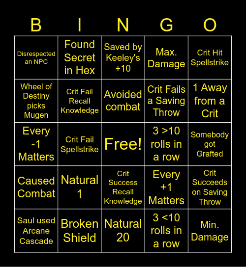 Signatus Bingo Card